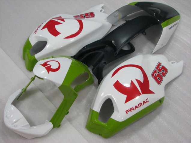 Carénage Moto Ducati Monster 696 2008-2012 - Blanc Rouge PRAMAC 65