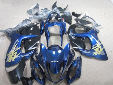 Carénage Moto GSXR 1300 Hayabusa 2008-2019 - Bleu Blanc Or Décalque