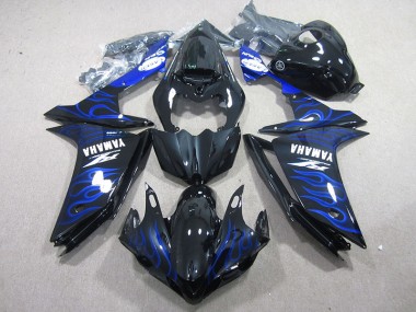 Carénage Moto R1 2007-2008 - Noir avec Bleu Flamme