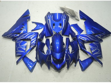 Carénage Moto ZX10R 2003-2005 - Bleu Blanc Flamme