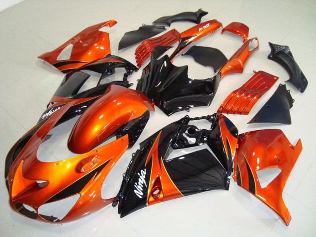 Carénage Moto ZX14R ZZR 1400 2006-2011 - Orange Noir