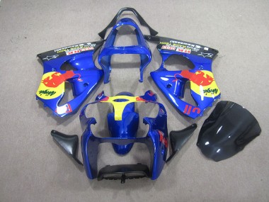 Carénage Moto ZX6R 2000-2002 - Bleu Red Bull Ninja